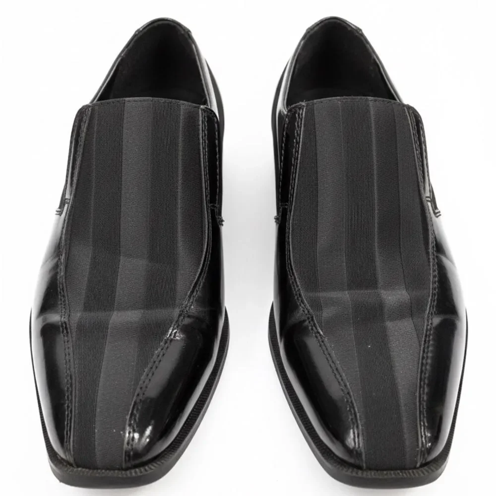 Stacy Adams Black Striped Loafers